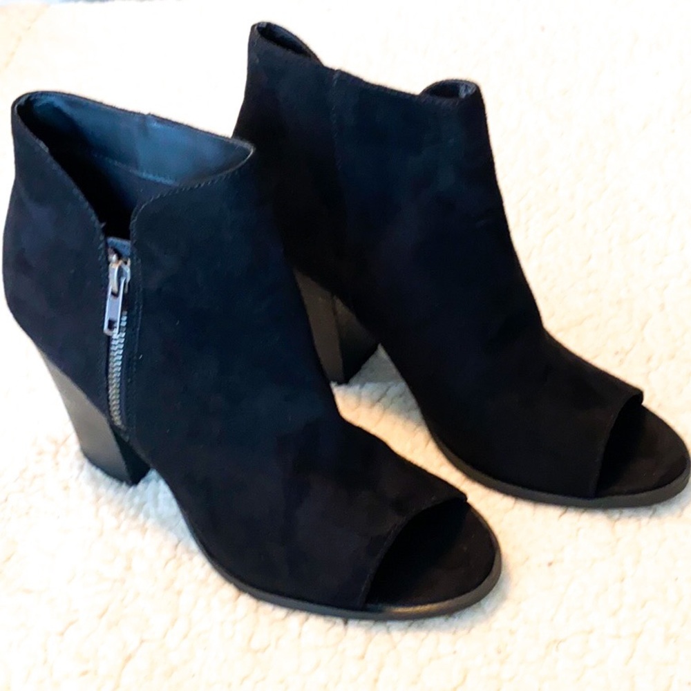 Open Toe Black Bootie - Carlo Santana Boots- New - Picture 4 of 5